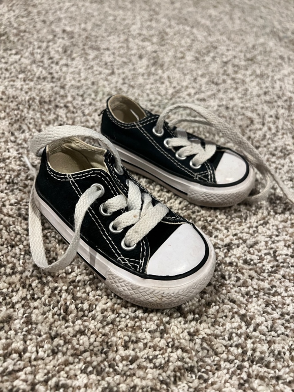 Converse Black and White Kids Low-Top Canvas Sneakers